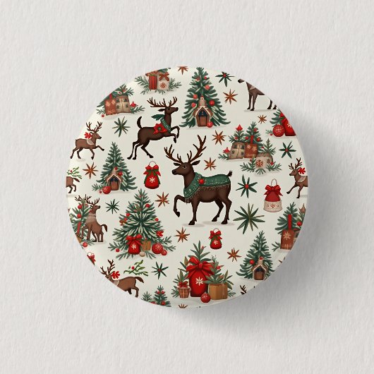 Kerstknoppen Ronde Button 3,2 Cm (Voorkant)