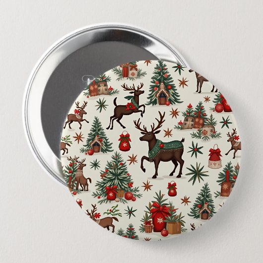 Kerstknoppen Ronde Button 4,0 Cm (Voorkant /achterkant)