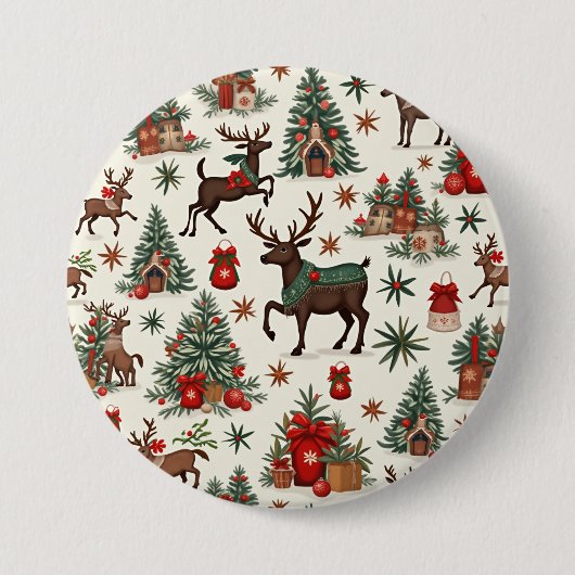 Kerstknoppen Ronde Button 7,6 Cm (Voorkant)