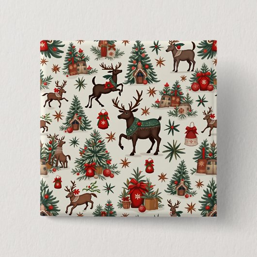 Kerstknoppen Vierkante Button 5,1 Cm (Voorkant)