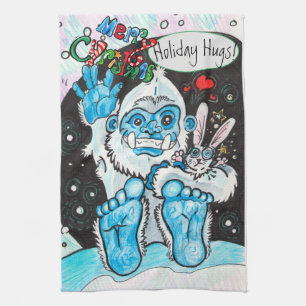 Kerstknuffels van de Yeti Theedoek
