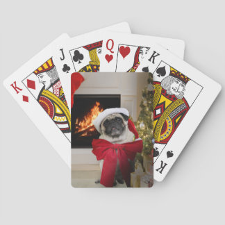 Kerstknuppel Wachten op Kerstmis voor Kerstman Pokerkaarten