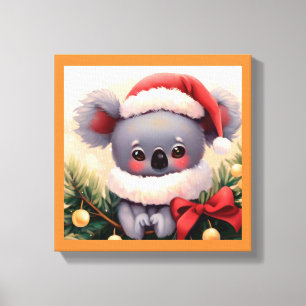 Kerstkoala 4 canvas afdruk