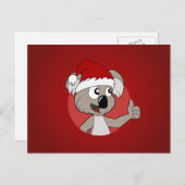 Kerstkoala-cartoon Feestdagenkaart (Voorkant / Achterkant)