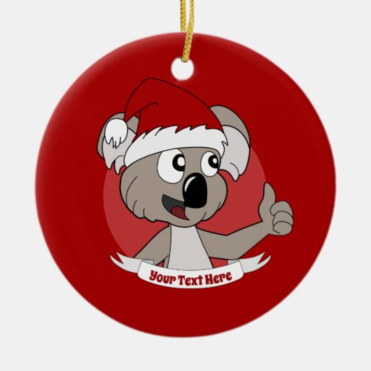 Kerstkoala-cartoon Keramisch Ornament (Voorkant)