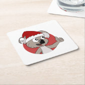 Kerstkoala cartoon vierkant papier onderzetter (Schuin)
