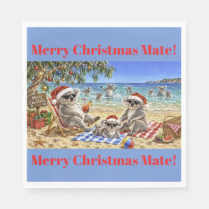 Kerstkoala's op het strand servet