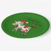 kerstKoe Funny Cartoon Kinderen Papieren Bordje (Gekanteld)