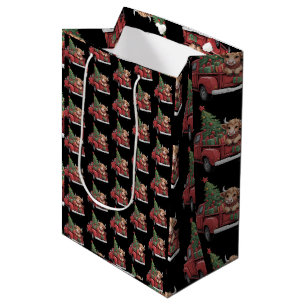 Kerstkoe Highland Koe in Truck Farm Xmas Medium Cadeauzakje