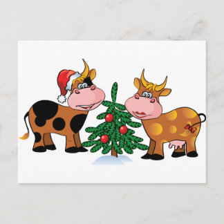 kerstKoeien Feestdagenkaart