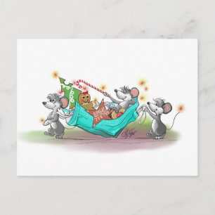 Kerstkoekdiefstal Feestdagenkaart