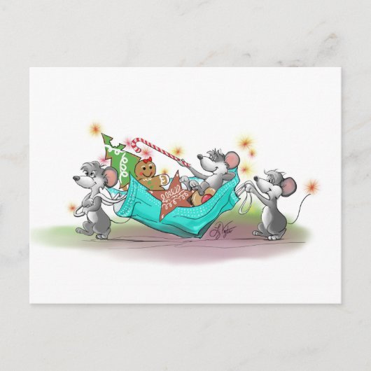 Kerstkoekdiefstal Feestdagenkaart (Voorkant)