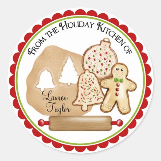 Kerstkoekje bakken vakantie Stickers (Voorkant)