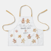 Kerstkoekje Gingerbread Man Bak Off Naam Schort (Voorkant)
