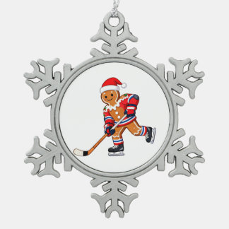Kerstkoekje Hockey Kerstmis IJshockey Sporten Tin Sneeuwvlok Ornament