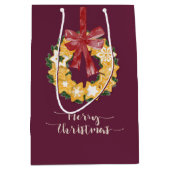 Kerstkoekje met diepe achtergrond medium cadeauzakje (Voorkant)