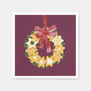 Kerstkoekje met diepe achtergrond servetten