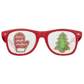 Kerstkoekje Mitten Tree Xmas feestdag Retro Zonnebril (Voorkant)