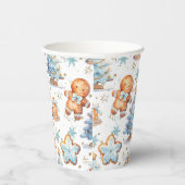 Kerstkoekje peperkoek man blauwe jongen verjaardag papieren bekers (Rechts)