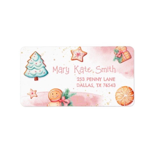 Kerstkoekje twee zoet etiket (Voorkant)