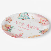 Kerstkoekje twee zoet papieren bordje (Gekanteld)