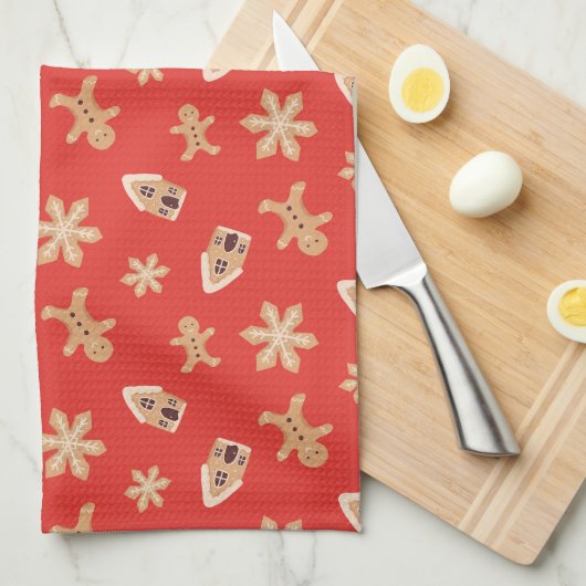 Kerstkoekjes bakken vakantie Schattige feestelijk Theedoek (Quarter Fold)