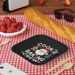 Kerstkoekjes Bakploeg Familie Kerstmis Papieren Bordje