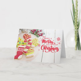 Kerstkoekjes Cane en Warm Wishes Holiday Ca Feestdagen Kaart