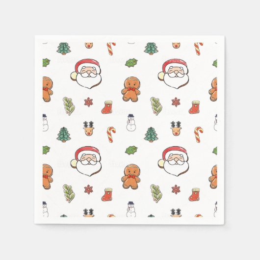 Kerstkoekjes cocktail servetten (Voorkant)
