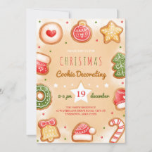 kerstkoekjes decoratie feestuitnodiging