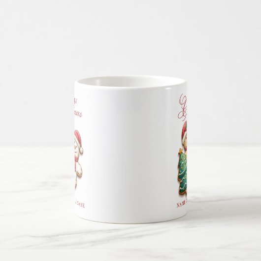 Kerstkoekjes en aangepaste naam Vrolijk kerstfeest Koffiemok (Center)