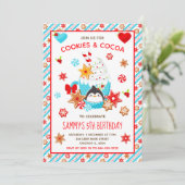 Kerstkoekjes en cacao Birthday Blue Kaart (Staand voorkant)