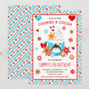 Kerstkoekjes en cacao Birthday Blue Kaart