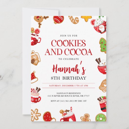 Kerstkoekjes en cacaofeestdag kaart (Voorkant)