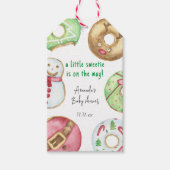 Kerstkoekjes en donuts baby shower cadeaulabel (Voorkant)