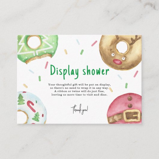 Kerstkoekjes en donuts - display douche informatiekaartje (Voorkant)