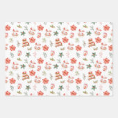 Kerstkoekjes en loof rood inpakpapier vel (Voorkant)