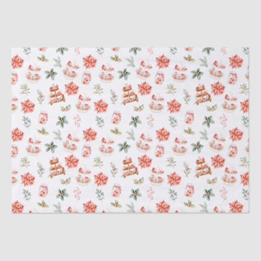 Kerstkoekjes en loof rood tissuepapier (Voorkant)