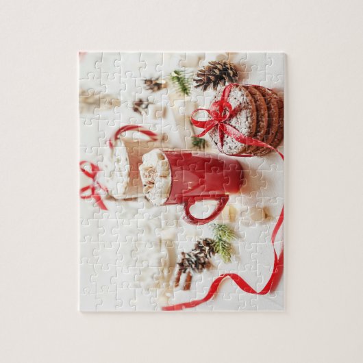 Kerstkoekjes en Marshmallow Jigzaag Puzzle Legpuzzel (Verticaal)