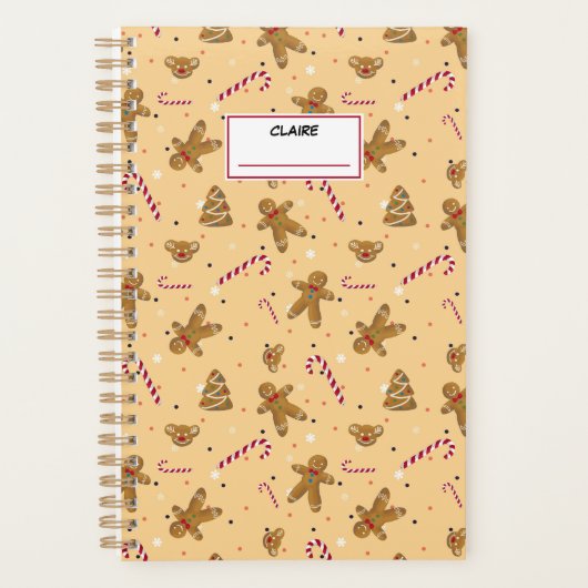 Kerstkoekjes en peperkoek mannen. Aangepaste naam Planner (Voorkant)