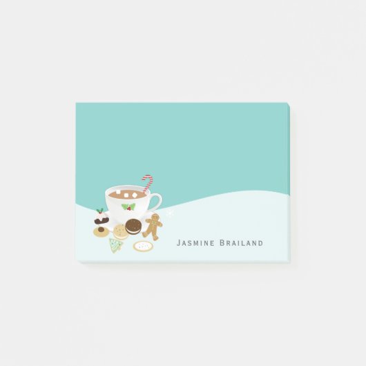 Kerstkoekjes en warme chocolade post-it® notes (Voorkant)