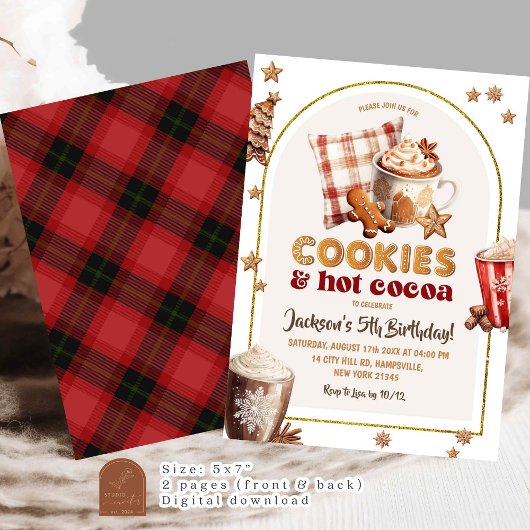 Kerstkoekjes en warme chocolademelk Jongens verjaa Kaart