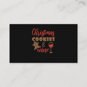 Kerstkoekjes en wijn visitekaartje