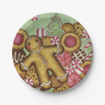 Kerstkoekjes Feest Vakantie Papieren Borden