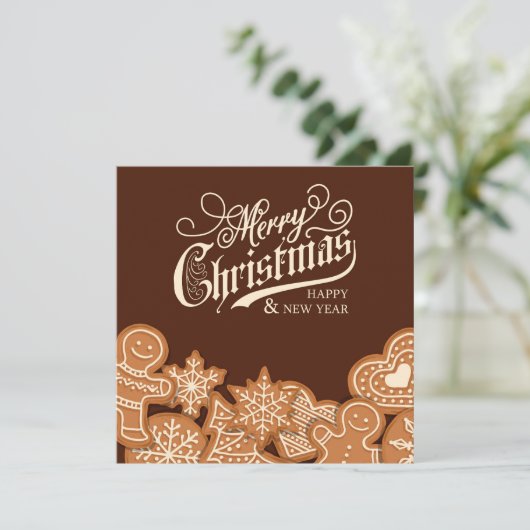 kerstkoekjes feestdagenkaart (Staand voorkant)