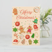 Kerstkoekjes Feestdagenkaart (Staand voorkant)
