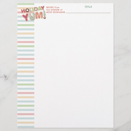 Kerstkoekjes gepersonaliseerd recept letterhead (Voorkant)