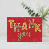 Kerstkoekjes Grappige Cartoon Koel Kinder Bedankkaart (Staand voorkant)