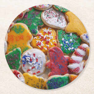 Kerstkoekjes, ik Colorful Holiday Baking Ronde Kartonnen Onderzetter