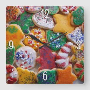Kerstkoekjes, ik Colorful Holiday Baking Vierkante Klok